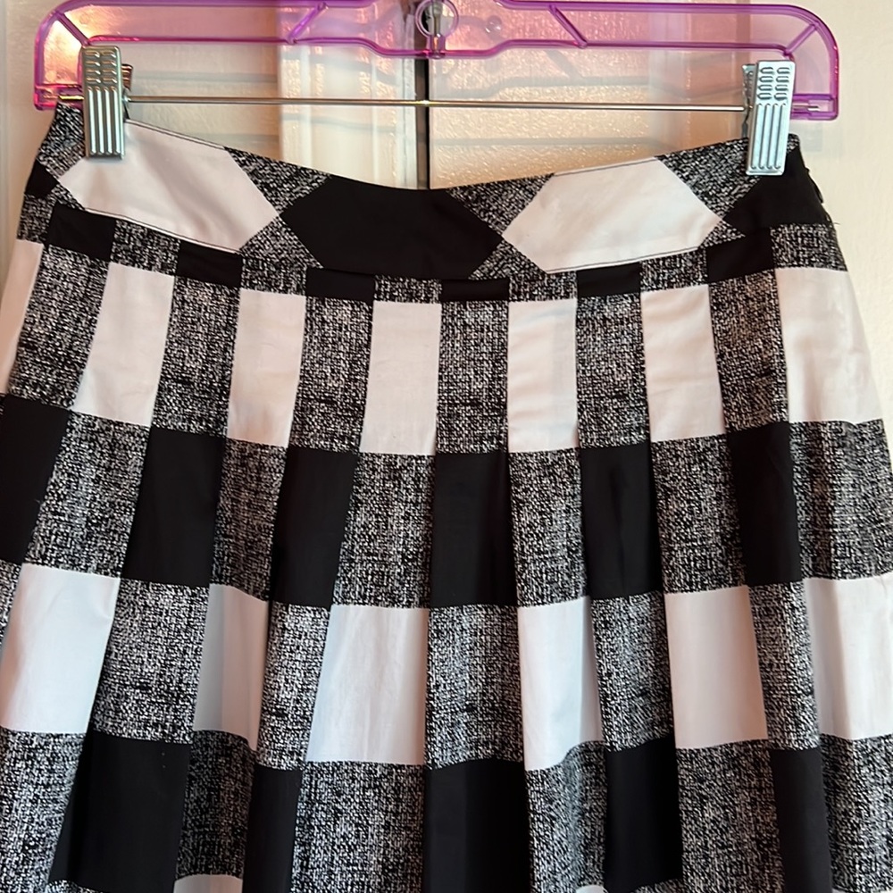 Talbots Black & White Gingham A-Line Skirt - Picture 2 of 3